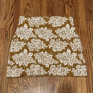LOFT Outlet Brown and White Floral Skirt